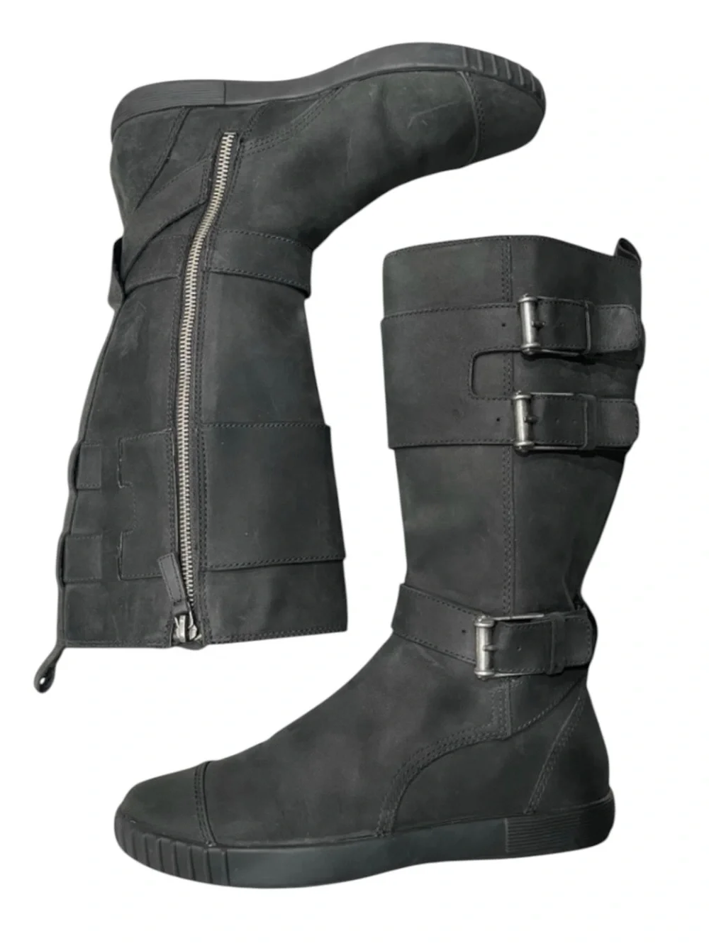 Cole Haan Nike Air Colby Waterproof Moto Boots 6.5 Black Suede